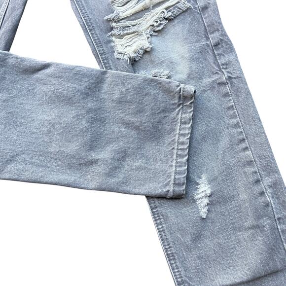 One x One Teaspoon Jeans Sz 27 Gray Distressed Awesome Baggies Tapered Mid Rise - Picture 4 of 14
